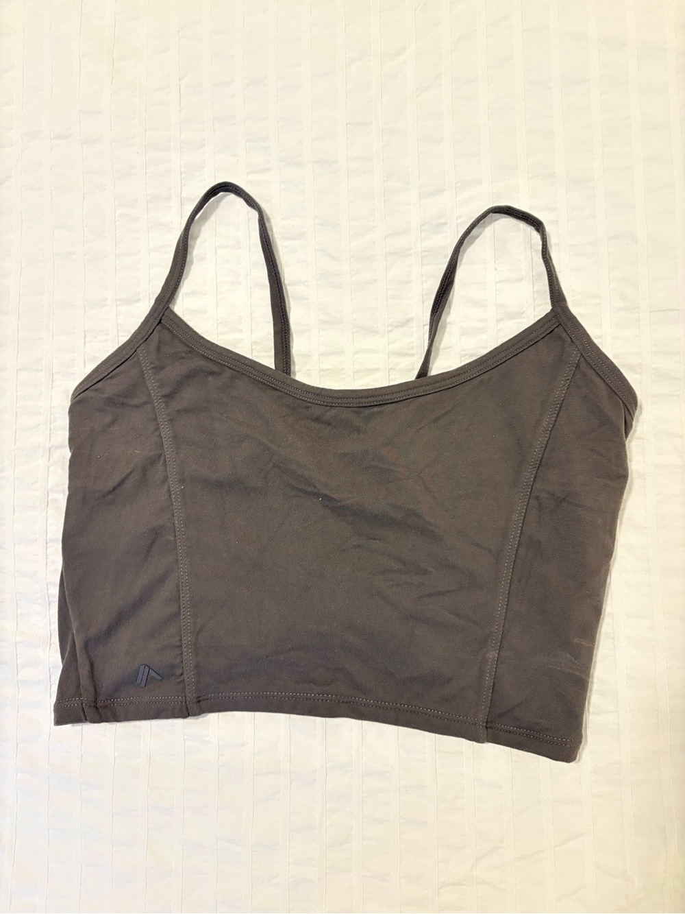 Alphalete Gray Cropped Seam-Detail Sports Bra Tank